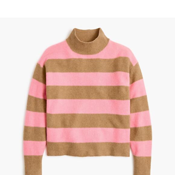 J. Crew Factory Rugby stripe mockneck sweater in extra-soft yarn Size Small NWOT - Picture 1 of 4